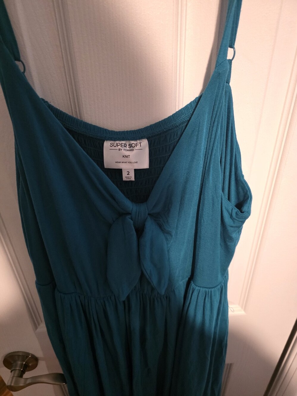 Torrid Teal Super Soft Tie-Front Dress - Picture 2 of 4